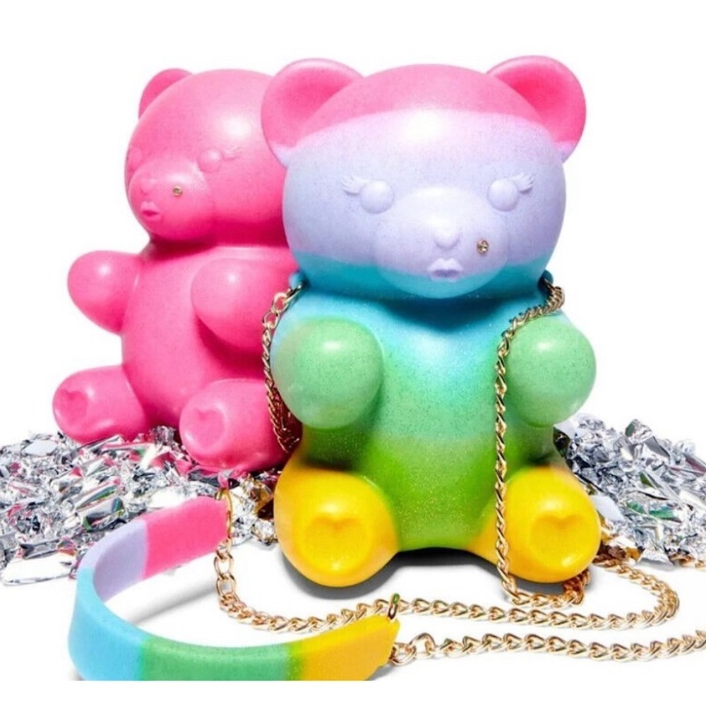 NWT Betsey Johnson- Necessity Crossbody bag. Rainbow Multi Silicone Gummy Bear